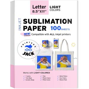 image:imagePrinters Jack Sublimation Paper 11x17 inches 100 Sheets 120gsm Compatible with Epson Sawgrass amp Ricoh Inkjet Printer with Sublimation Ink Heat Transfer Paper Sublimation125g  100 sheets